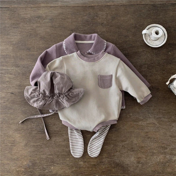 Ribbed Pocket Sweater Romper