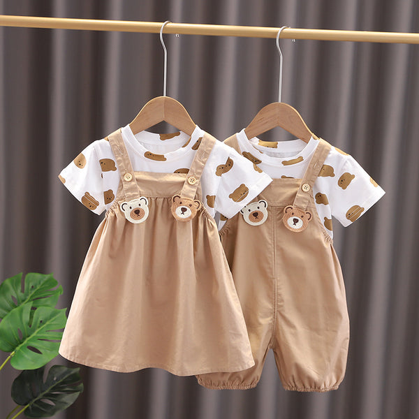 Bear Print Two-Piece Set