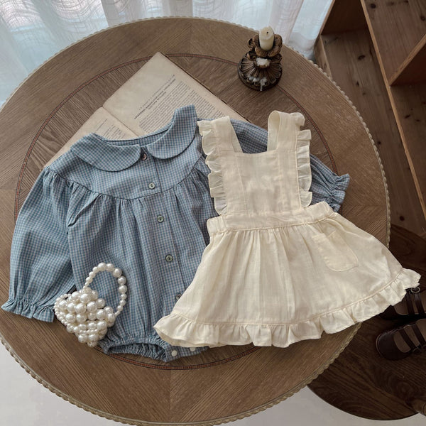 Plaid Doll Collar Romper Dress